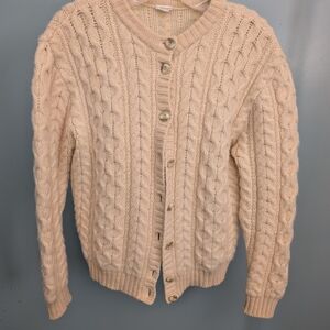 Elegant Cream Cable Knit Cardigan